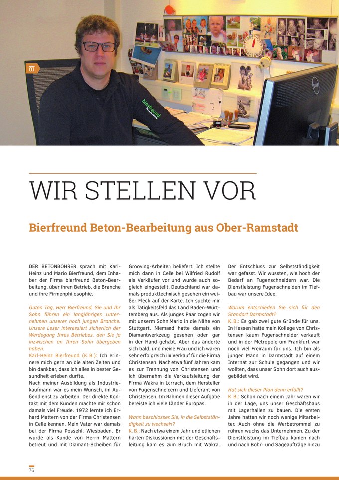 Firmenprofil in Der Betonbohrer, Heft 38